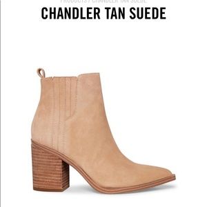 Tan suede bootie.  Never worn. Brand new.
